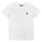 T-shirt bianca in cotone biologico con patch conchiglia ricamata