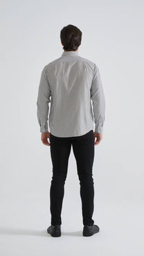 Camicia a righe comfort nera da uomo