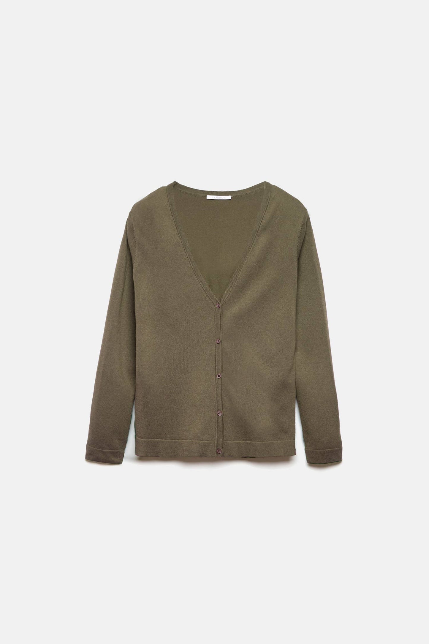 Cardigan in maglia rasata con scollo a V
