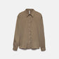 Camicia in raso con bottoni effetto perla