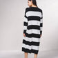 Cardigan lungo a righe aperto