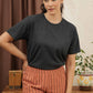T-shirt squadrata in cotone riciclato antracite