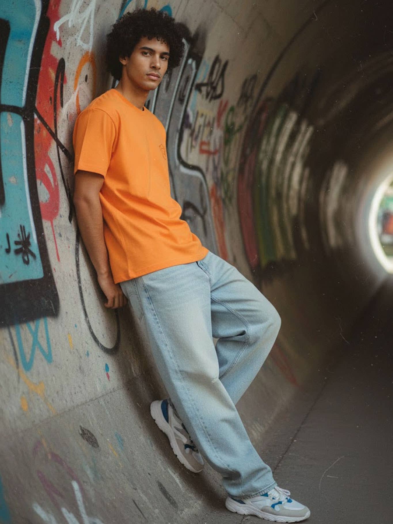 T-shirt unisex Puro Loco con ricamo Loco Monky senape