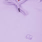 Felpa oversize da donna in cotone biologico con cappuccio color lavanda