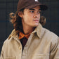 Cappellino in cotone con logo ricamato marrone
