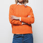 Maglione in maglia strutturata arancione con maniche raglan