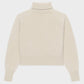 Maglione dolcevita in maglia calda color crema