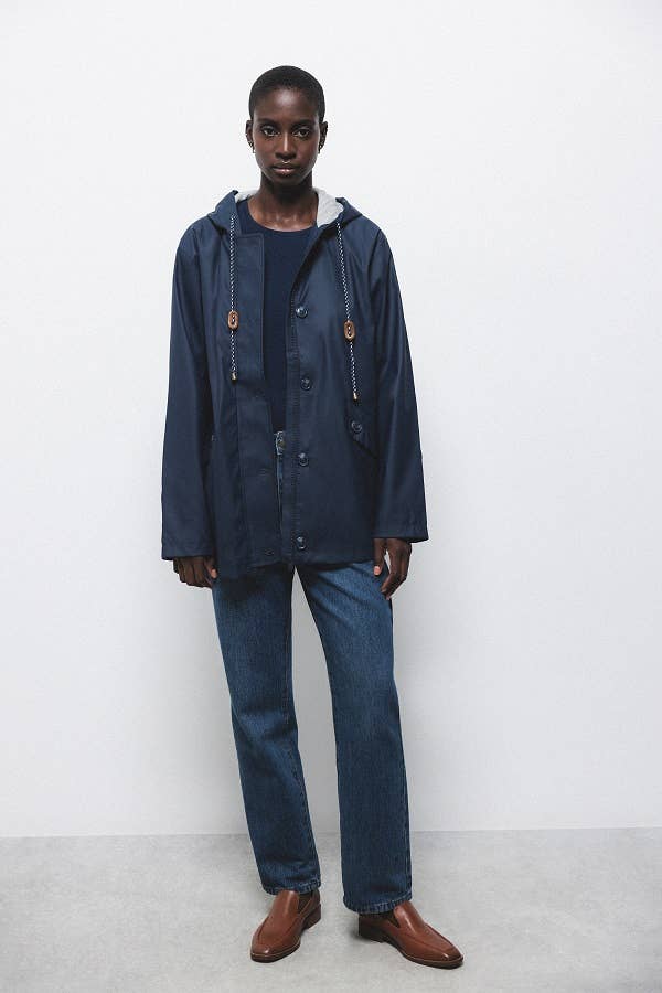 Parka con cappuccio e coulisse regolabile