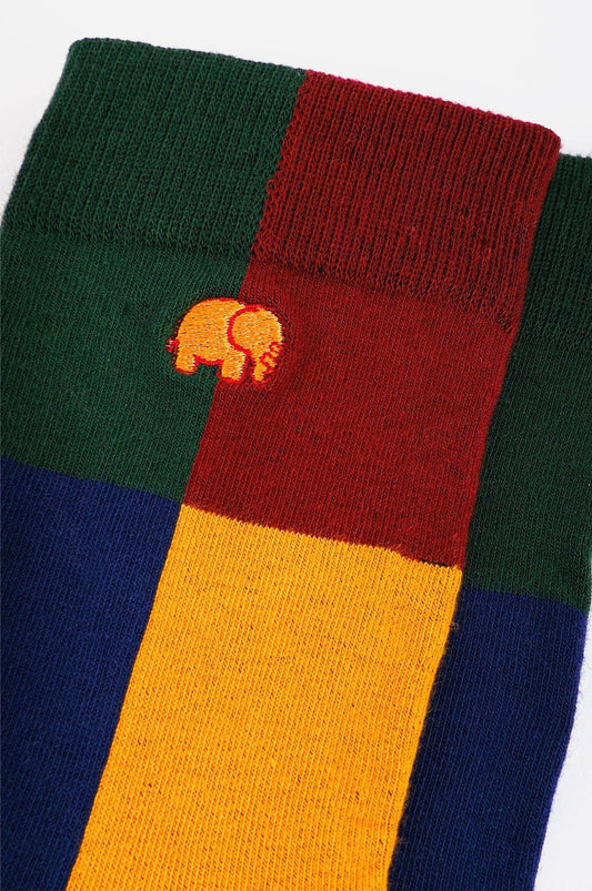 Calzini alla caviglia color block blu navy