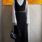 Gilet a maglia lungo nero con scollo a V