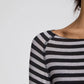 Maglia Amalie a righe in lana e viscosa grigio e nero