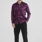 Camicia satinata viola da uomo