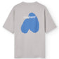 T-shirt oversize grigia con stampa spray