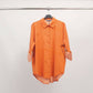 Camicia oversize a righe in cotone elasticizzato
