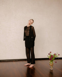 Minigonna glitter in maglia 3D