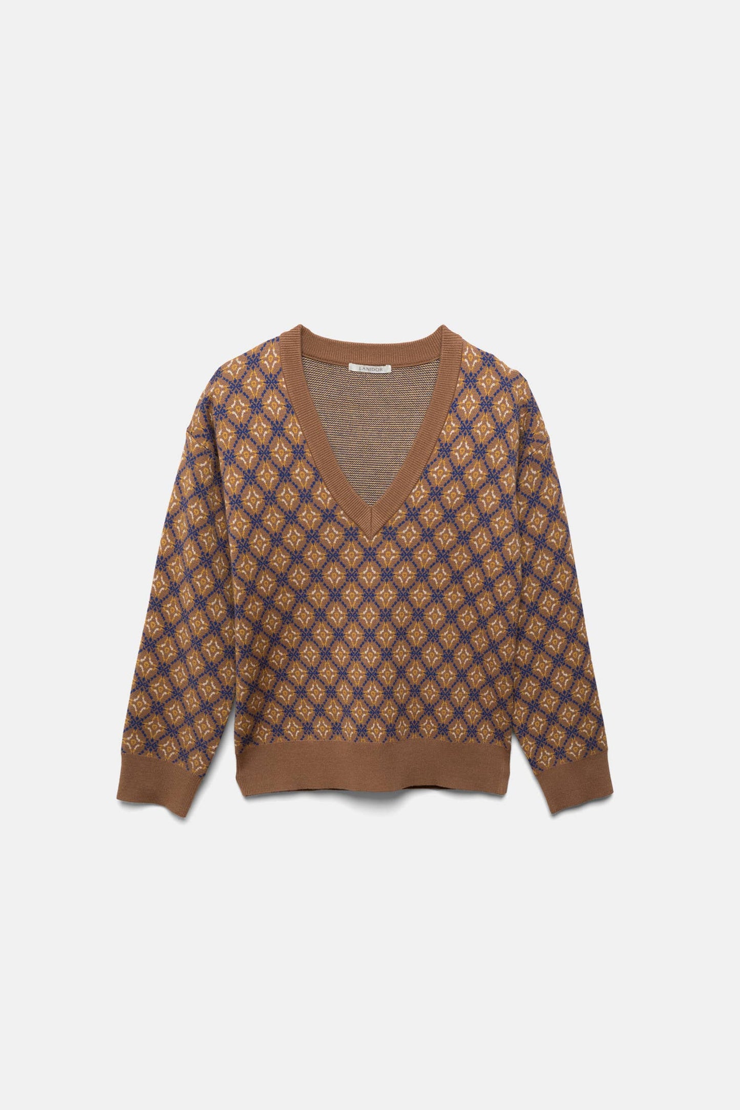 Maglione jacquard con motivo geometrico