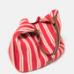 Borsa a spalla rustica a righe con tracolla