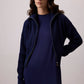 Abito lungo in viscosa blu navy a maniche lunghe