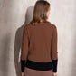 Maglione cache-cœur color block da donna
