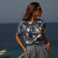 T-shirt in viscosa con stampa floreale