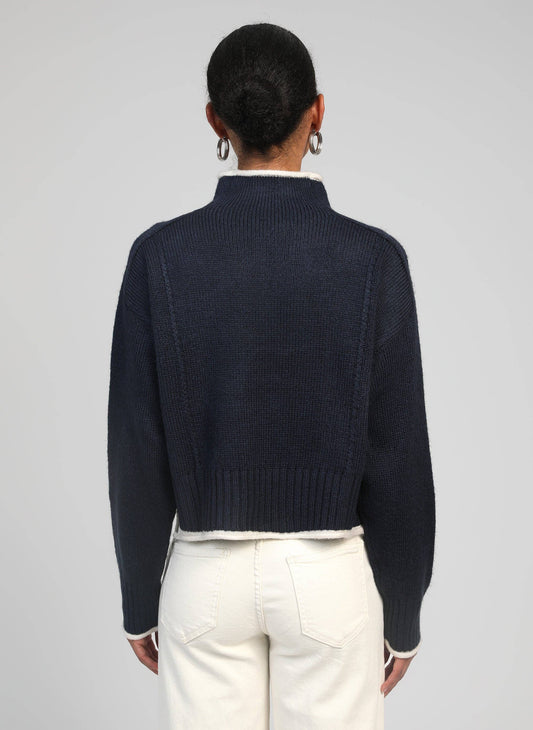 Maglione Lazario blu marino a collo alto