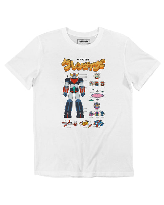T-shirt UFO Robot Anatomia Goldrake in Cotone Biologico