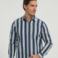 Camicia a righe comfort blu navy