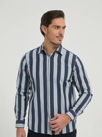 Camicia a righe comfort blu navy