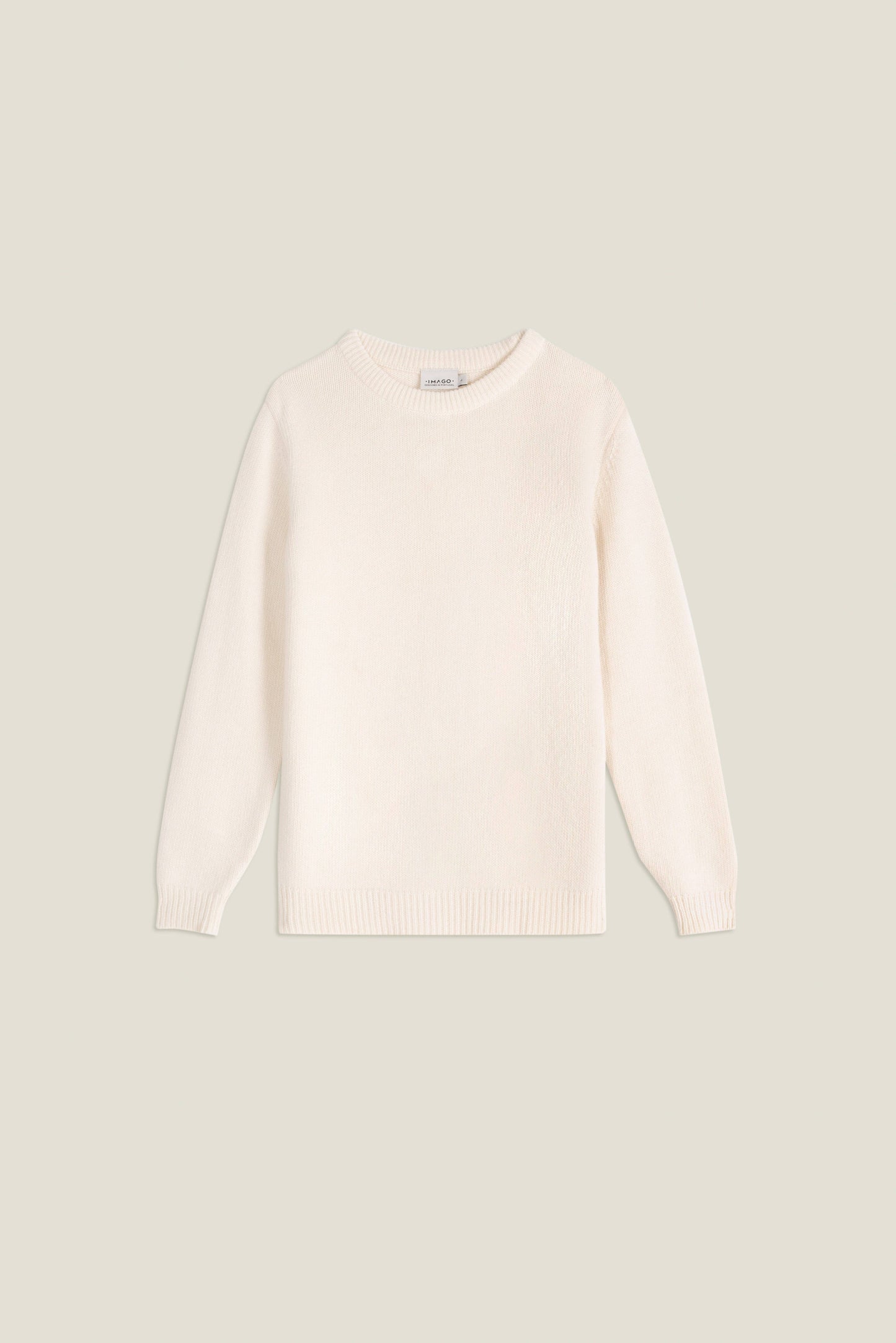 Maglione in maglia bianco neve in cotone organico