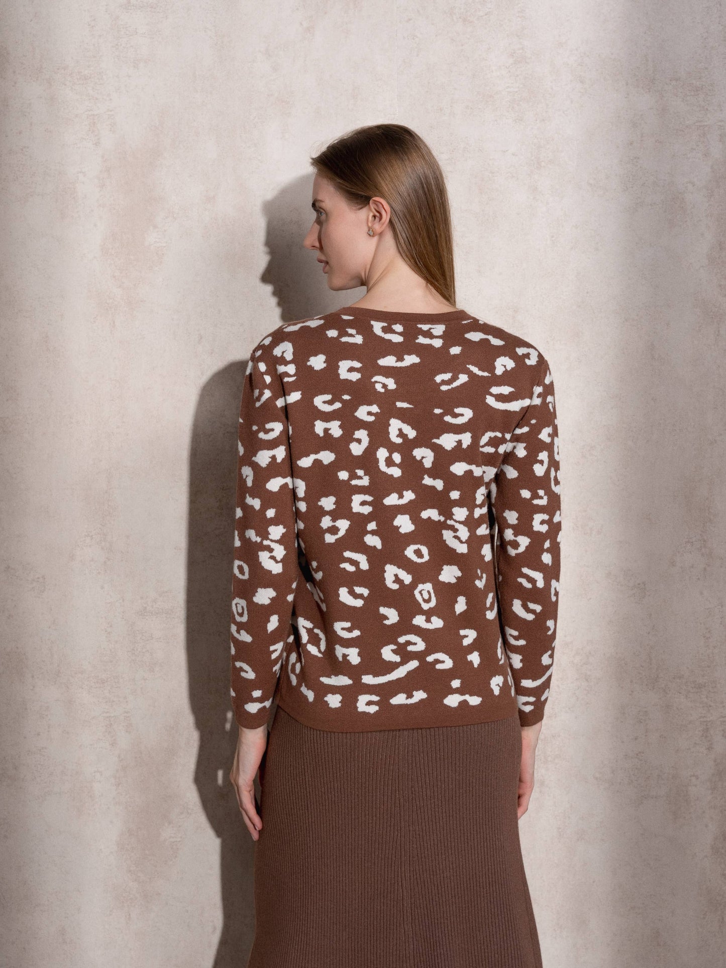 Cardigan jacquard animalier da donna