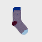 Calzini a righe in cotone pettinato bordeaux e azzurro