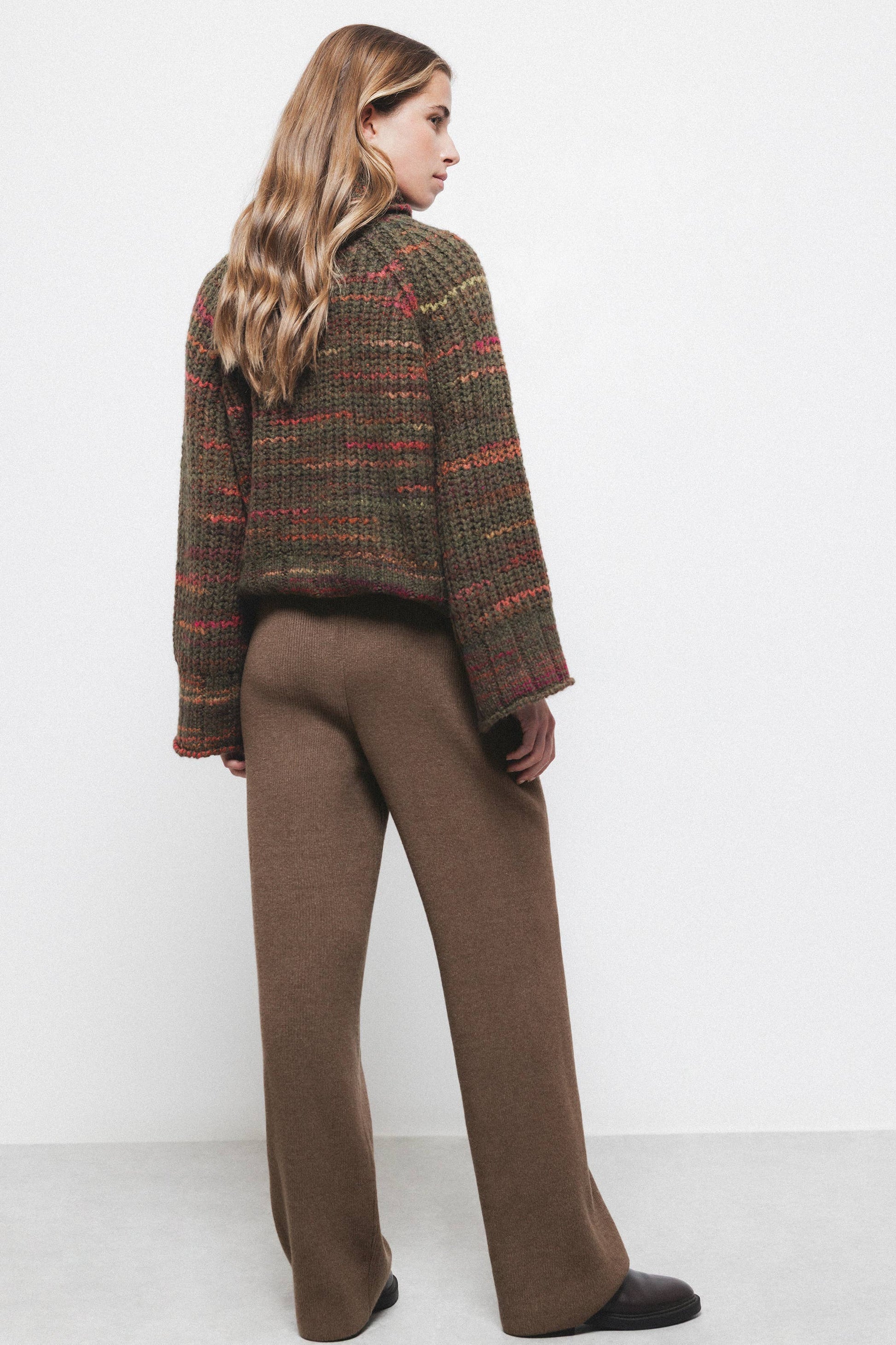 Pantaloni Palazzo in Maglia con Vita Elasticizzata