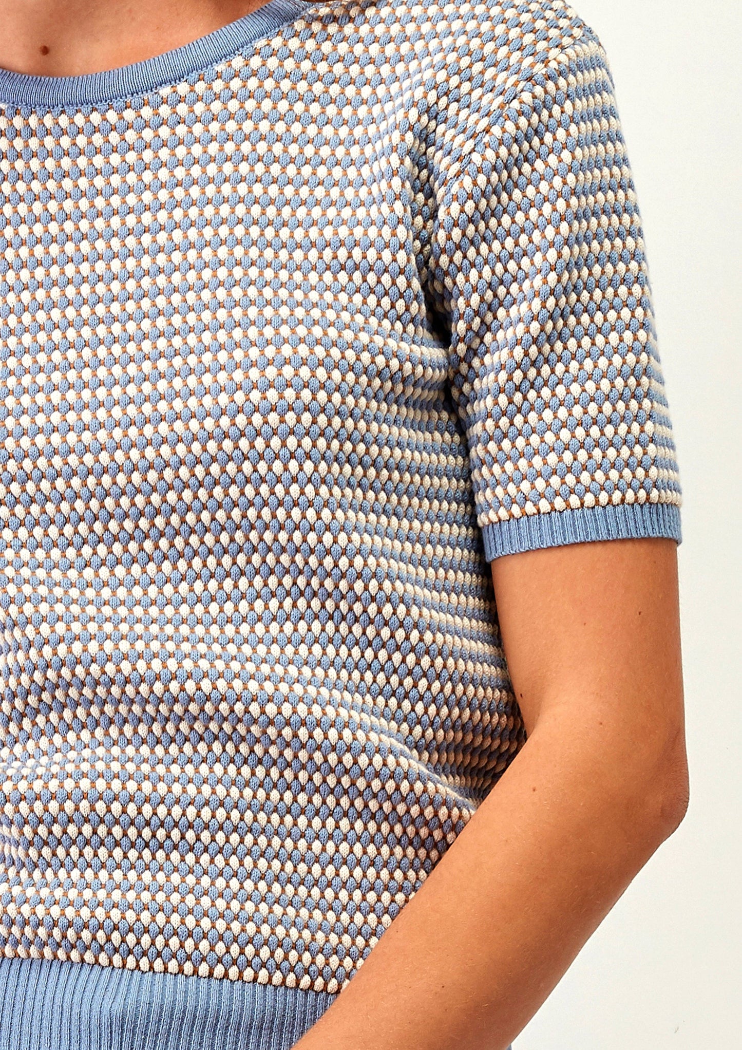 Polo in maglia jacquard in viscosa