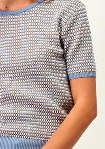 Polo in maglia jacquard in viscosa