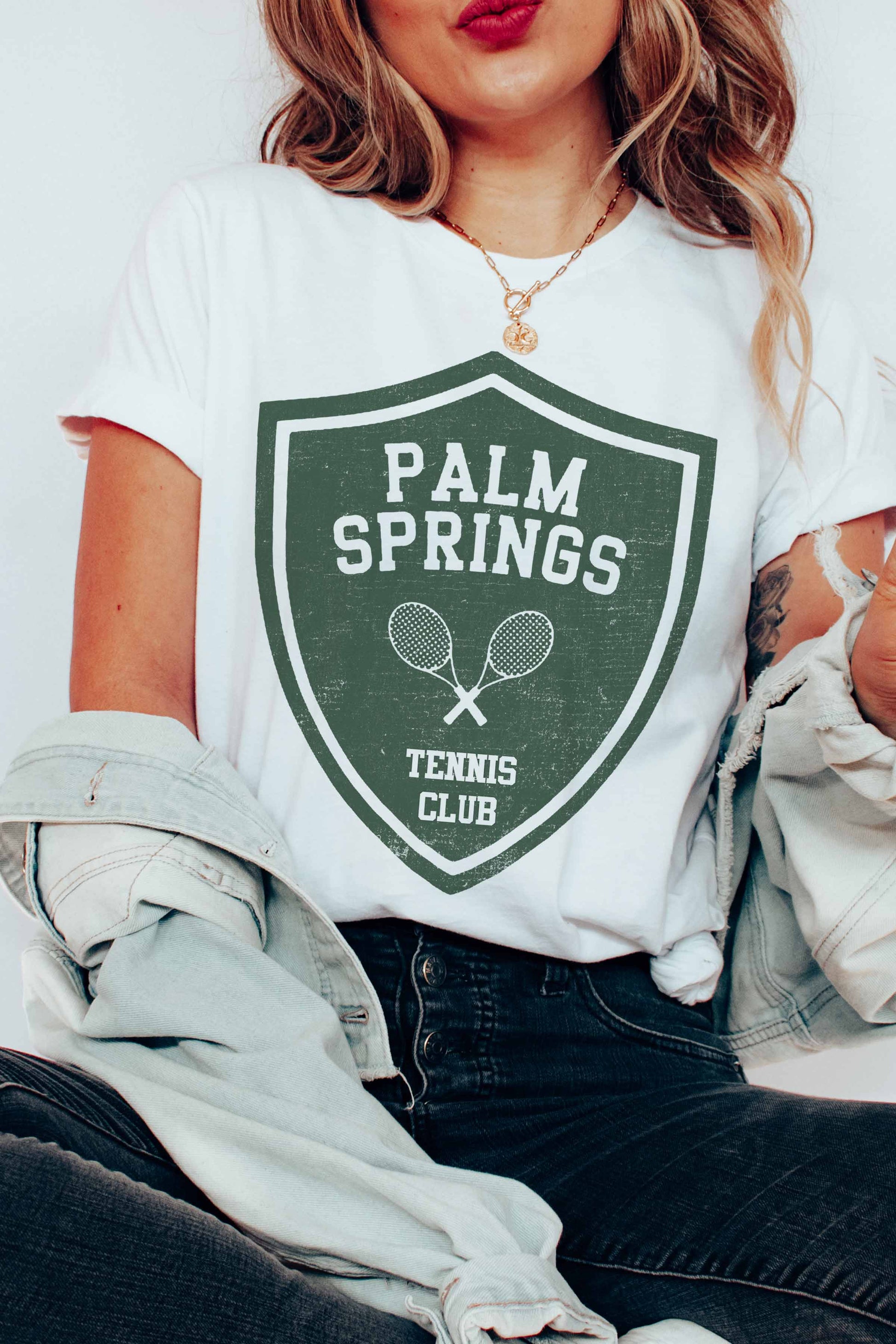 T-shirt Palm Springs Tennis Club con grafica