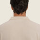 Maglione polo beige in cotone organico
