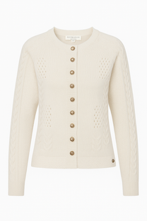 Cardigan corto in maglia con bottoni dorati