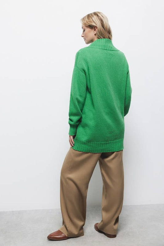 Maglione a maglia rasata con scollo a V