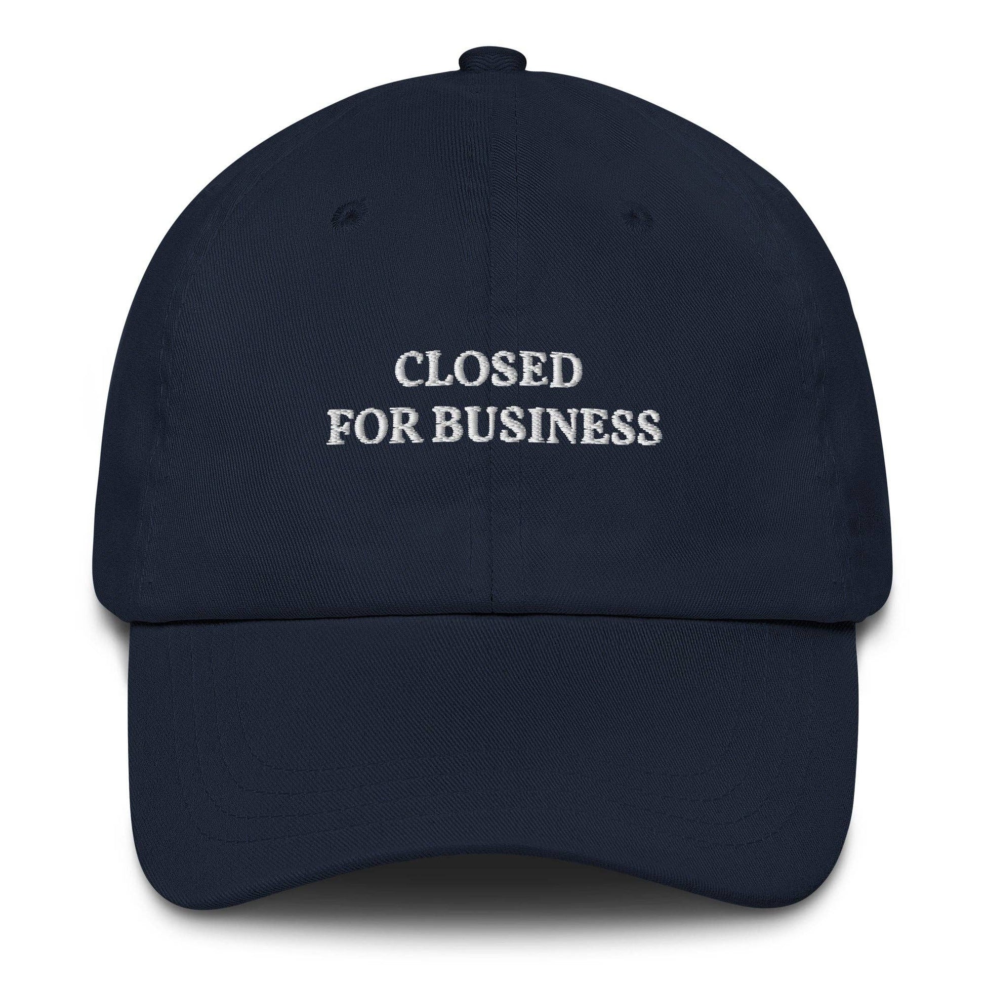 Cappellino da baseball ricamato "Closed for Business"