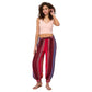 Pantaloni estivi lunghi boho in rayon multicolore