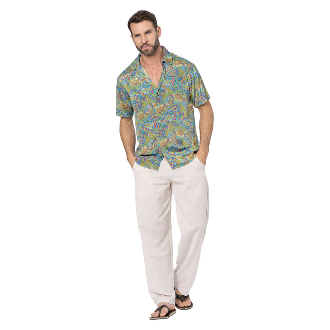 Camicia estiva a maniche corte con stampa paisley