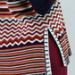 Maglione jacquard multicolor con motivo a onde