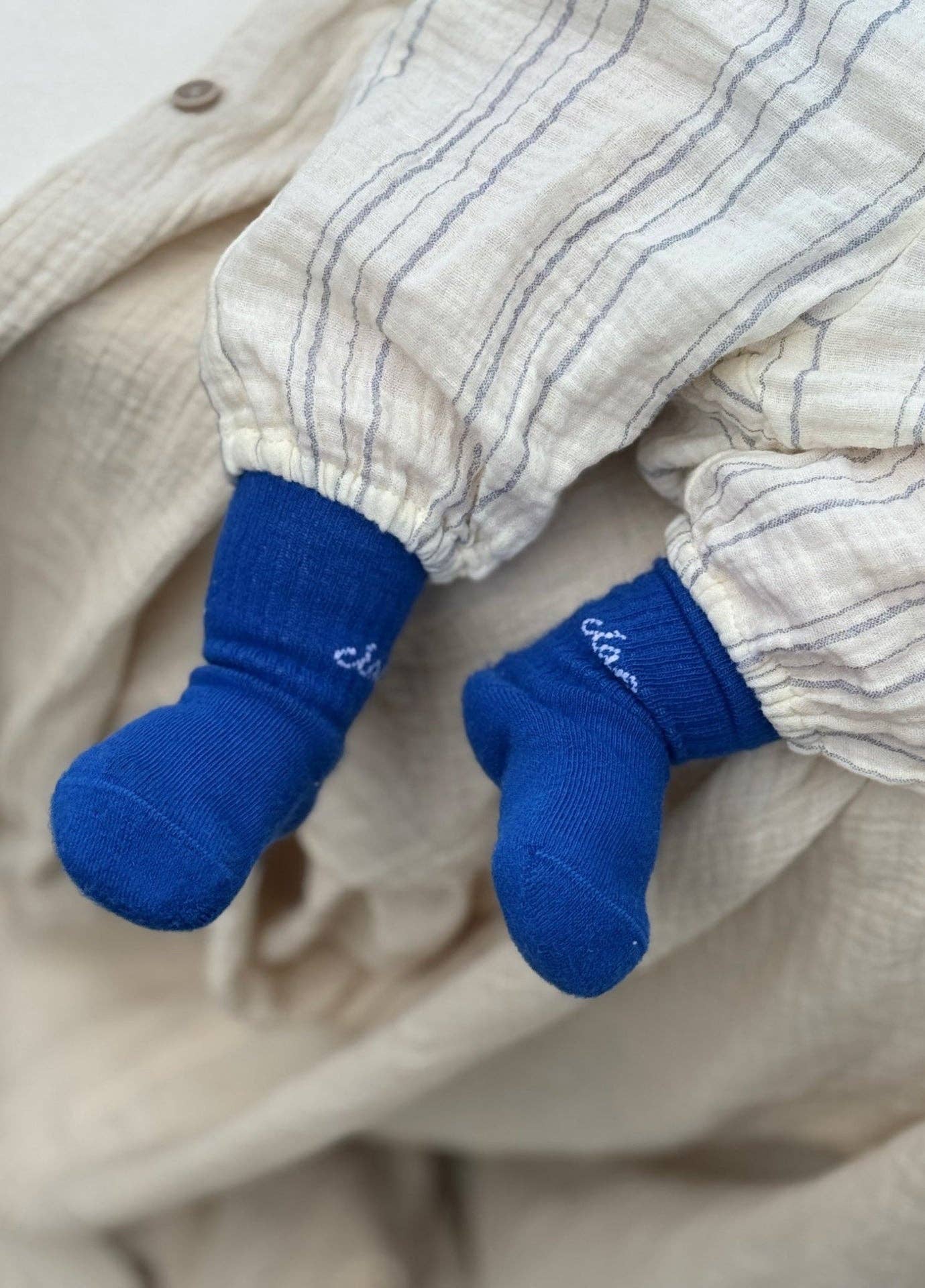 Calzini Bambino Blu “Ciao” in Cotone Biologico