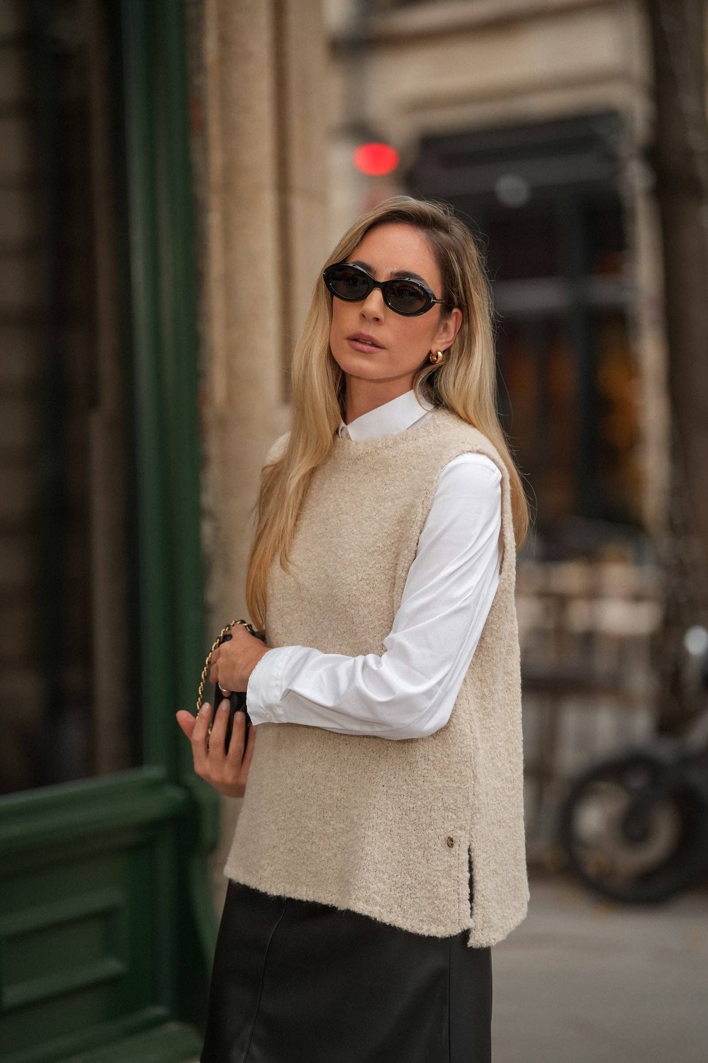 Gilet in maglia testurizzata minimal