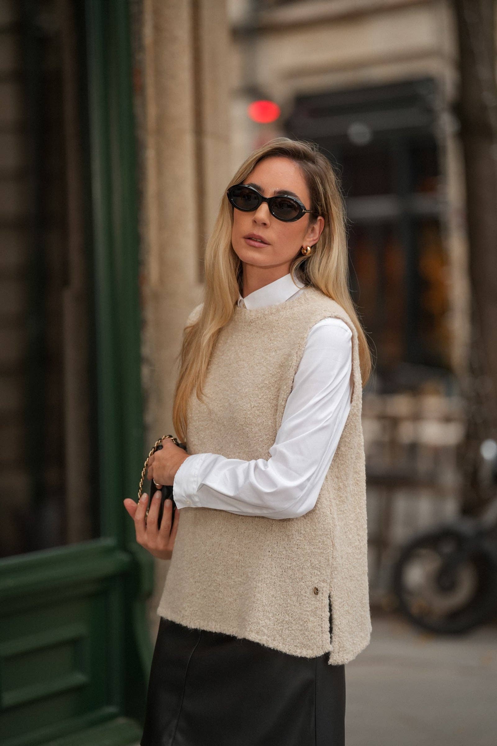 Gilet in maglia testurizzata minimal