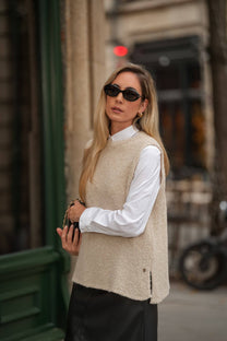 Gilet in maglia testurizzata minimal