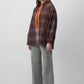 Giacca bomber con colletto a camicia a quadri
