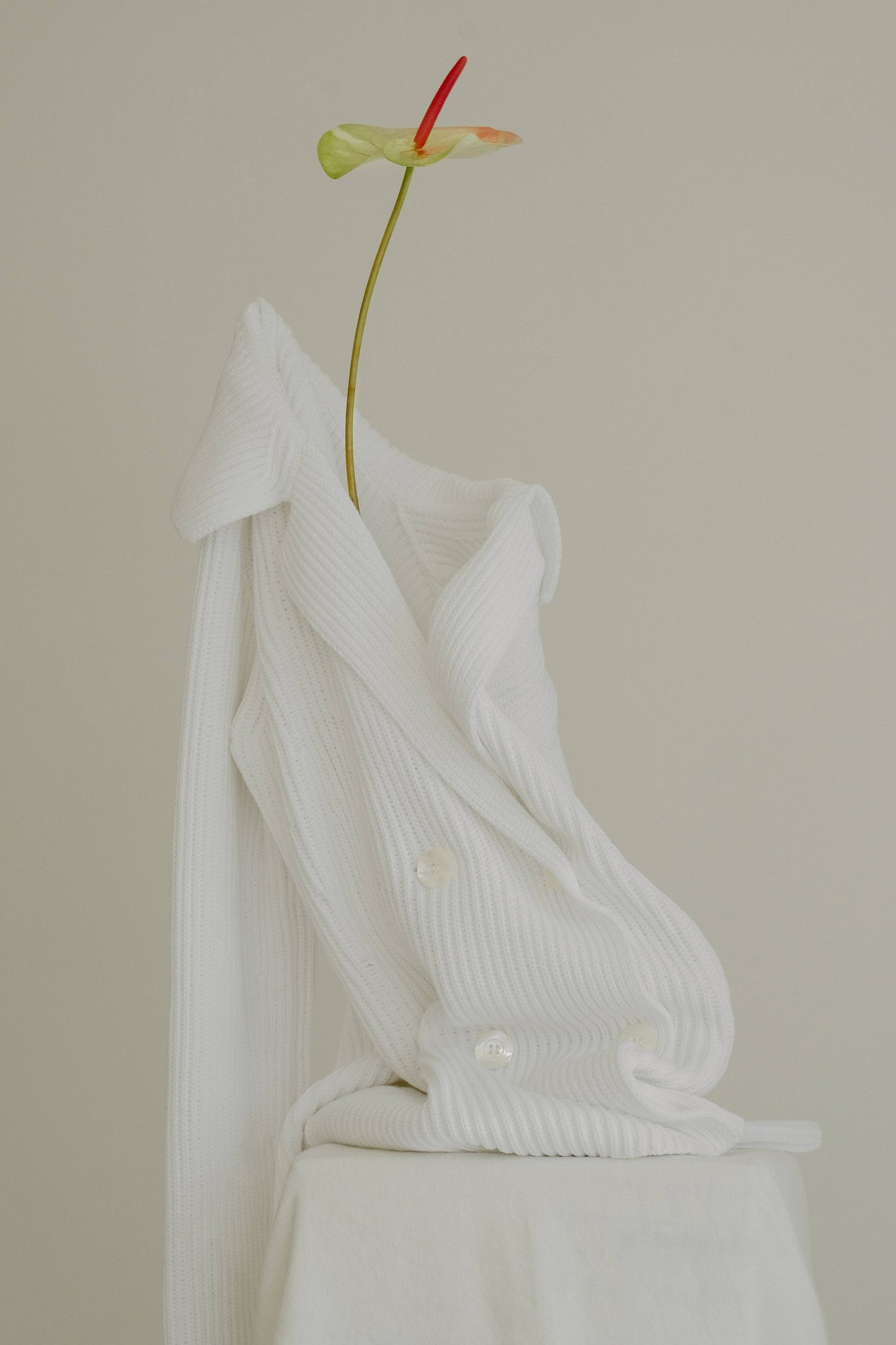 Giacca doppiopetto in maglia di cotone