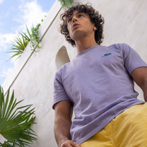 T-shirt vintage in cotone biologico viola