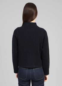 Giacca in maglia blu navy con bottoni dorati
